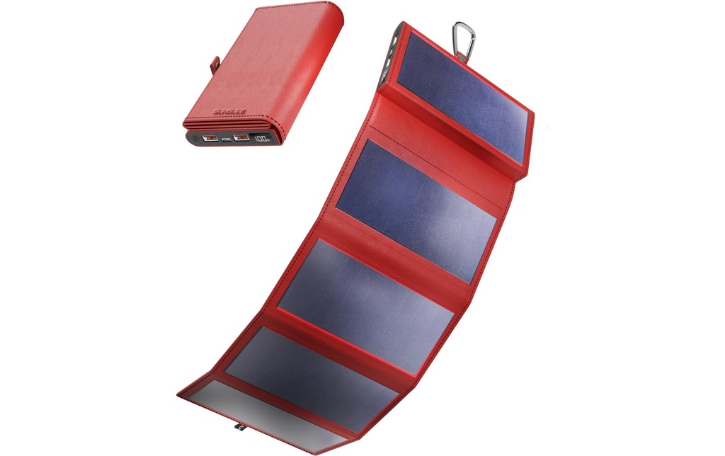 SunSlice Chargeurs portatifs Electron 8W Sol – Rouge, 10000 mAh