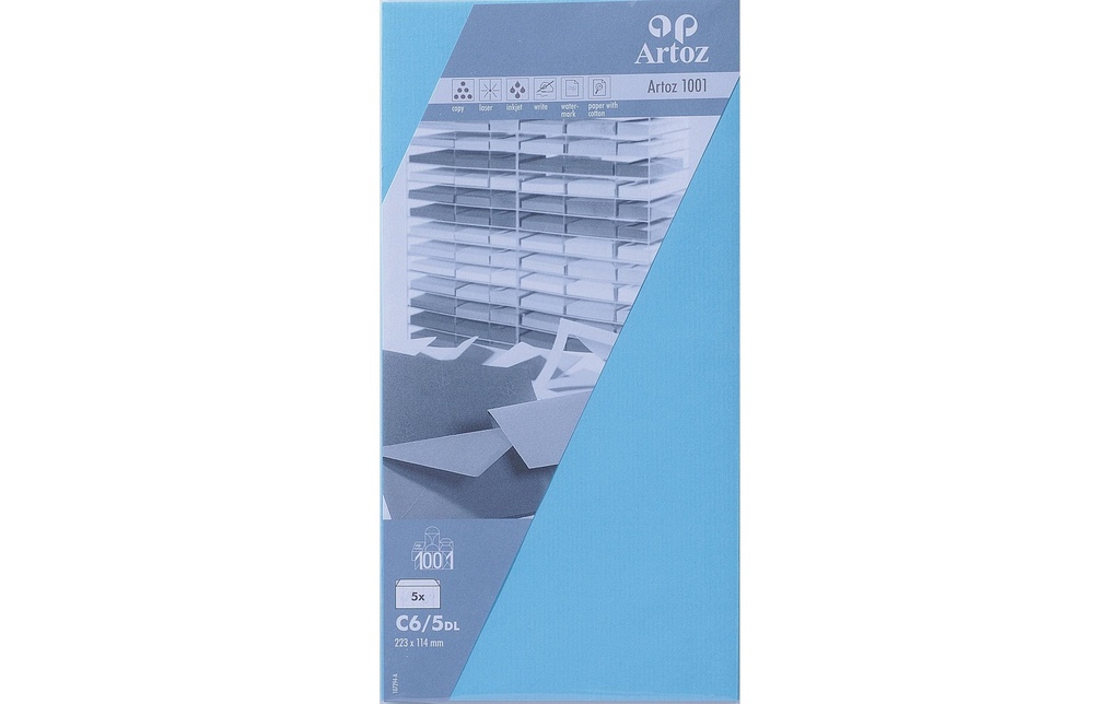 Artoz Enveloppe 1001 C6/5, 5 pièces, Bleu