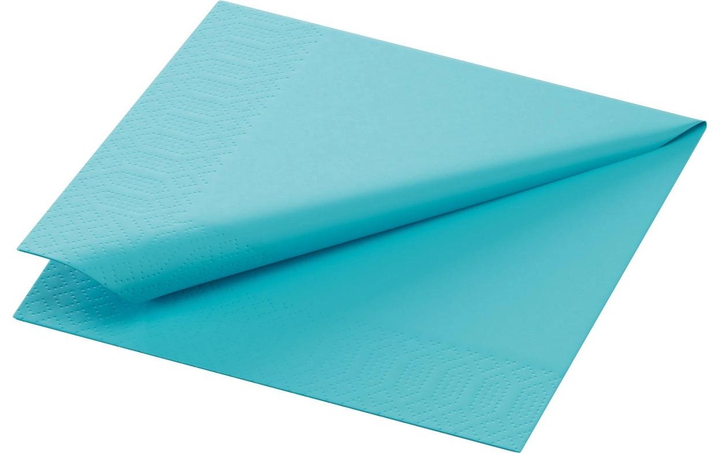 Duni Serviettes en papier Tissue 24 cm x 24 cm, 250 Pièce/s, Turquoise
