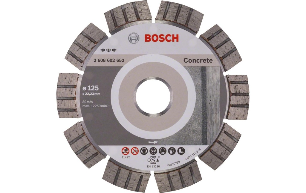 Bosch Professional Disque à tronçonner diamanté Best for Concrete, 125 x 2.2 x 12 mm