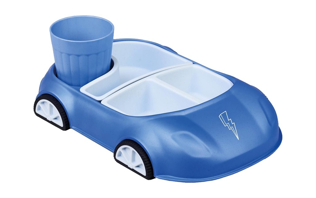 BioLoco Service de table pour enfants Car blue lightning