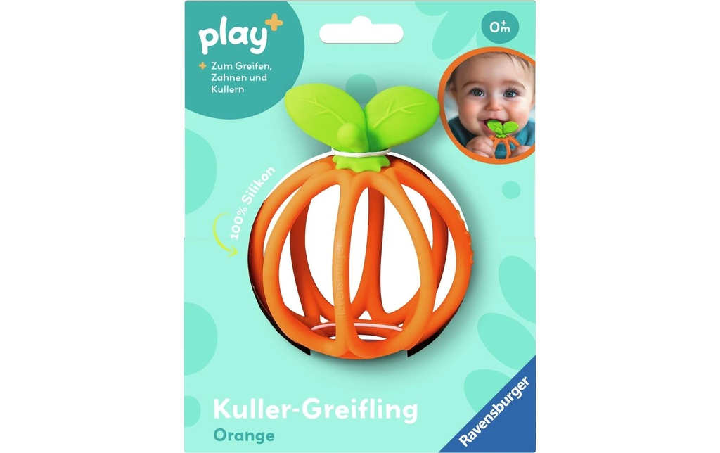 play+ Hochet silencieux Bulletin Orange