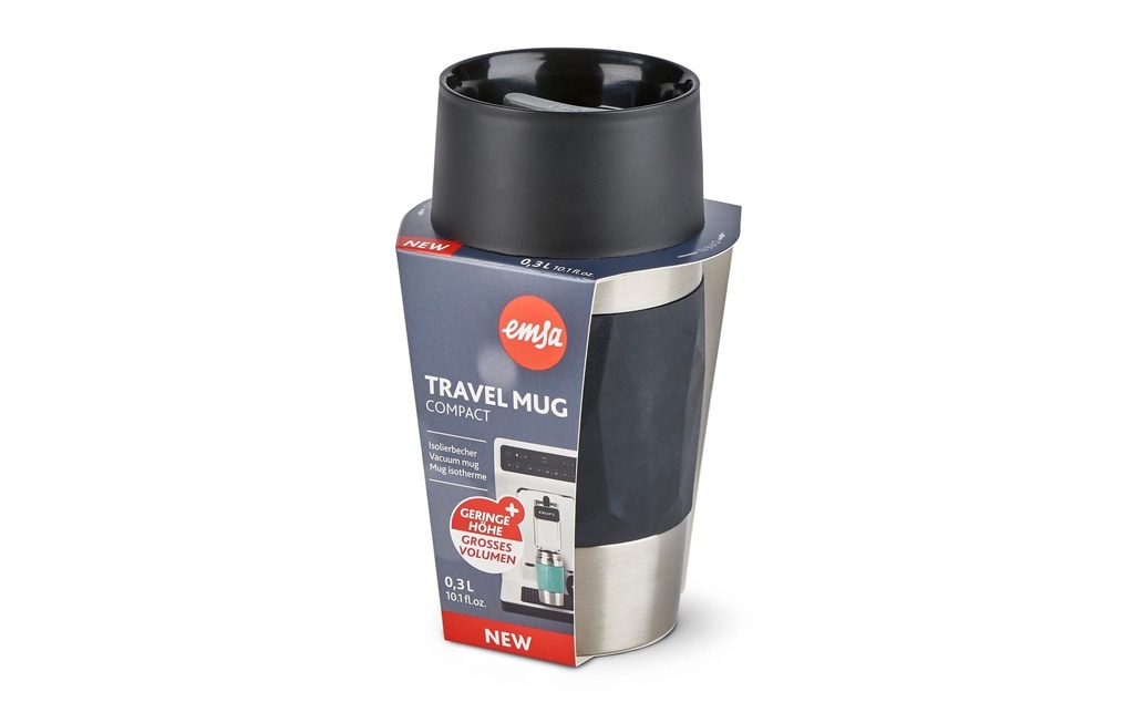 Emsa Gobelet isotherme Compact 300 ml, Noir
