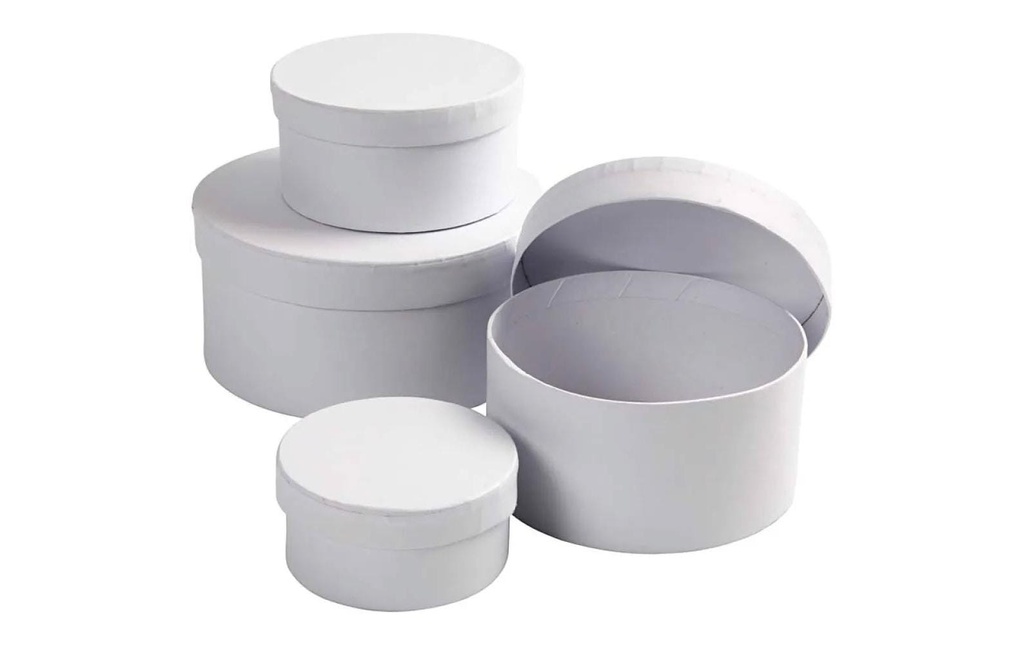 Creativ Company Boîte en carton Blanc, 4 pièces