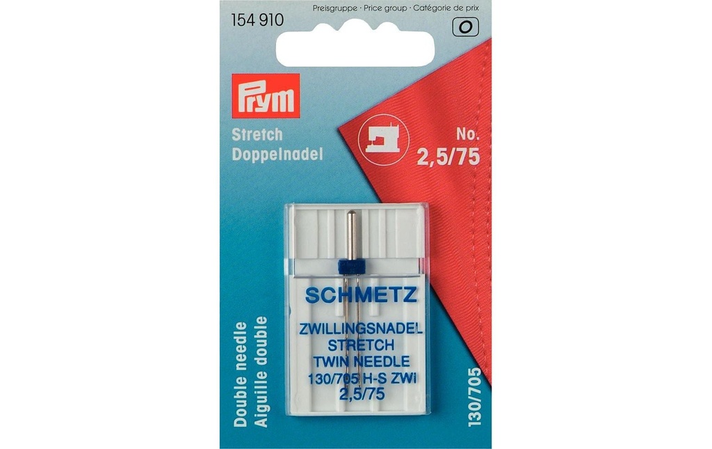 Prym Aiguille de machine à coudre Stretch Nr. 75 Doubles, 1 Pièce/s