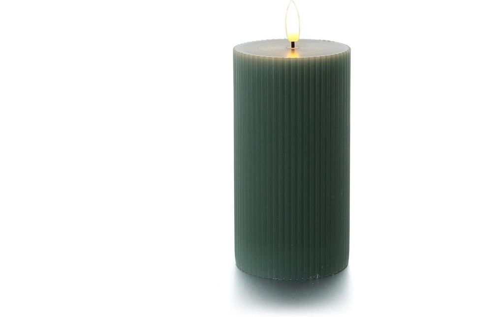 balthasar Bougie cylindrique LED Rainures, vert