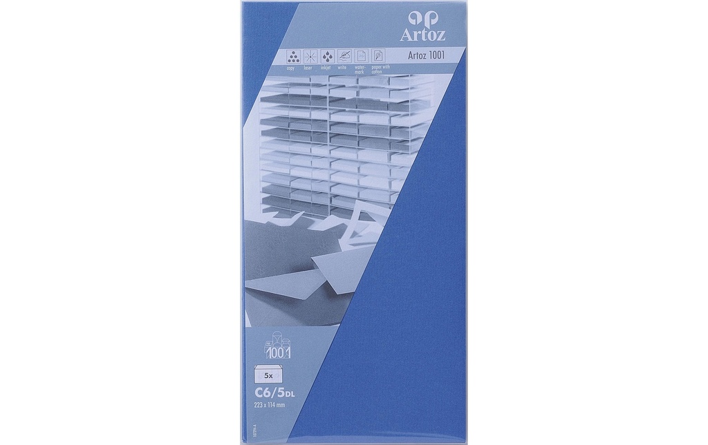 Artoz Enveloppe 1001 C6/5, 5 pièces, Bleu