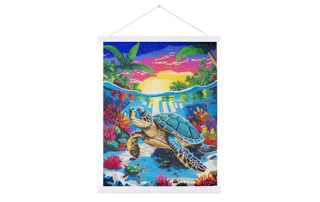 CRAFT Buddy Tropical Turtle Paradise Crystal Art Scroll 40 x 50 cm