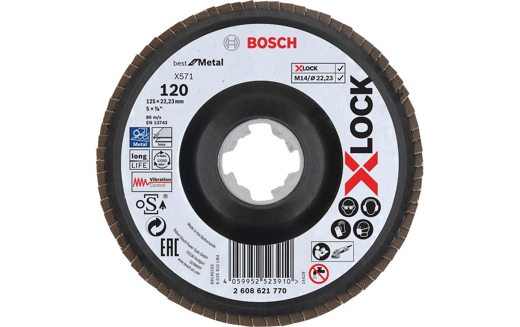 Bosch Professional Disque à lamelles X-LOCK G120 X571, 125 mm