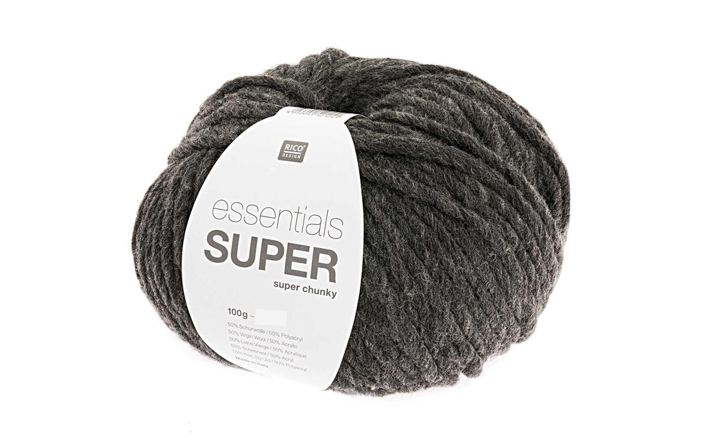 Rico Design Laine Essentials Super Super Chunky 100 g Gris foncé