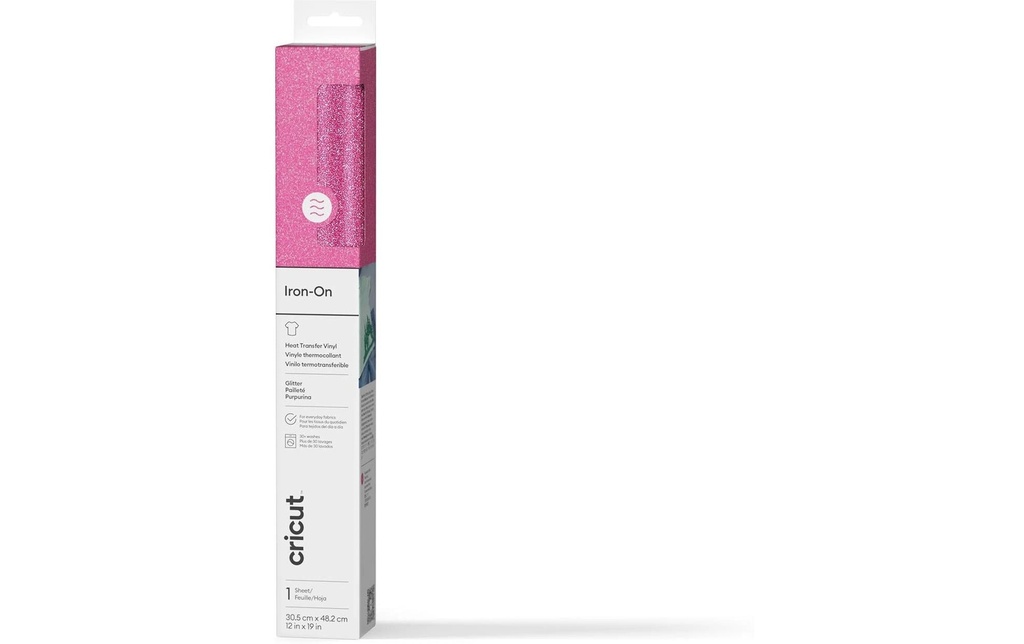 Cricut Film thermocollant Scintillant Iron-On 30.5 x 48.3 cm blanc