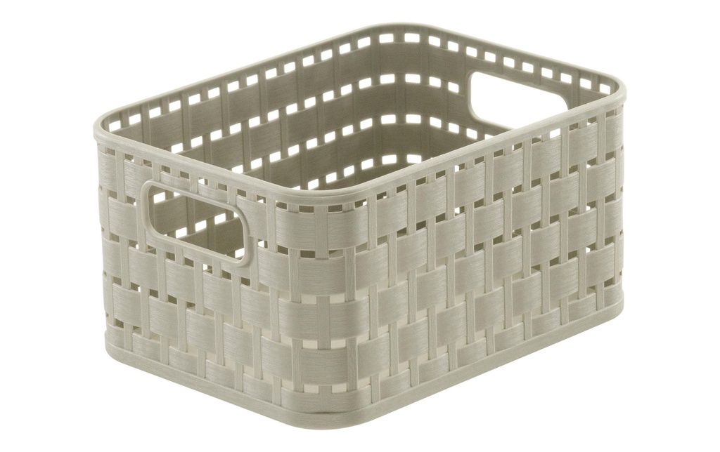 Rotho Panier de rangement Country 18.3 x 13.7 x 9.8 cm, Beige