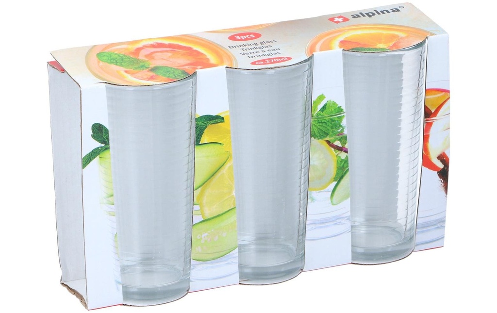 alpina Verre 270 ml, 3 Pièce/s, Transparent