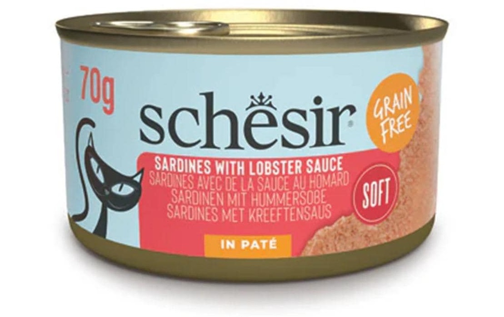 Schesir Alimentation humide Pâté de sardines à la sauce au homard 70 g