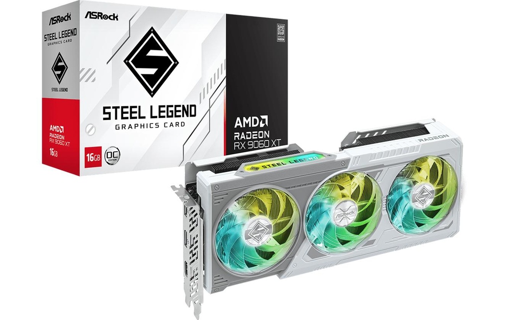 ASRock Carte graphique AMD Radeon RX9060 XT Steel Leg 16GB OC
