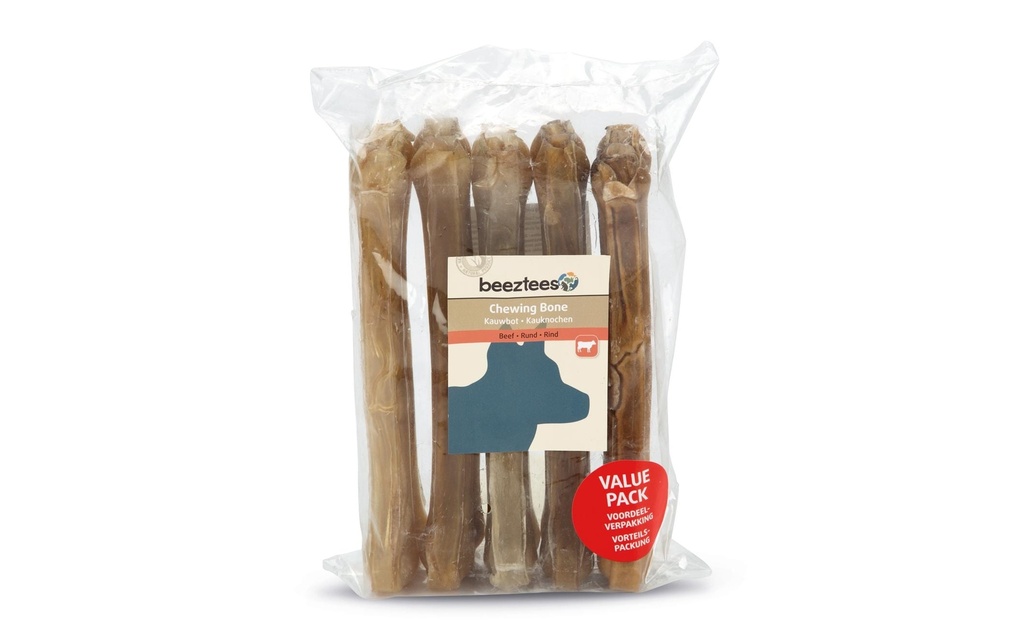 Beeztees Os à mâcher Peau de bœuf, 21 cm, 5 pièces