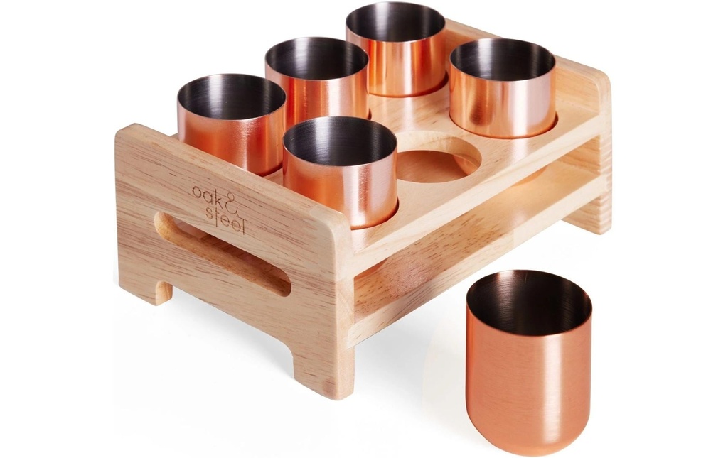 Oak & Steel Verre à schnaps 50 ml, 6 Pièce/s, Or rose