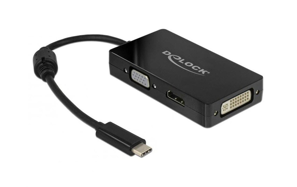 Delock Multiadaptateur 63925 USB-C - DVI-D/HDMI/HDMI/VGA