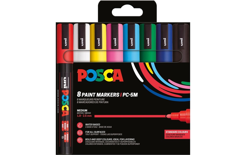[258596800] UNI POSCA Marqueur Posca 1.8-2.5 8pces (8 pces)