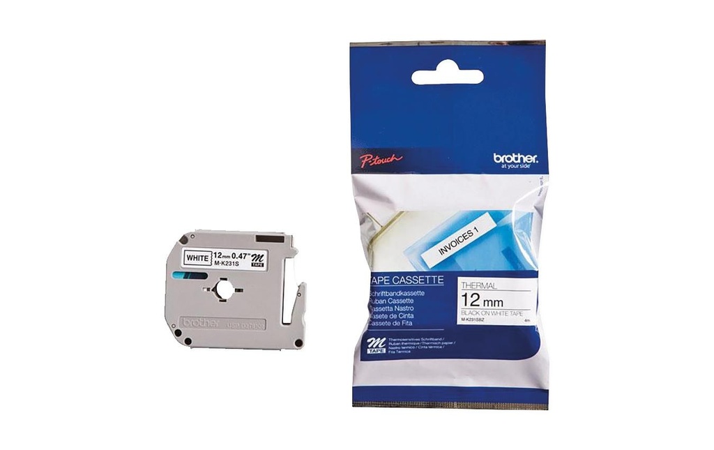P-TOUCH P-touch ruban 12mm blanc-noir