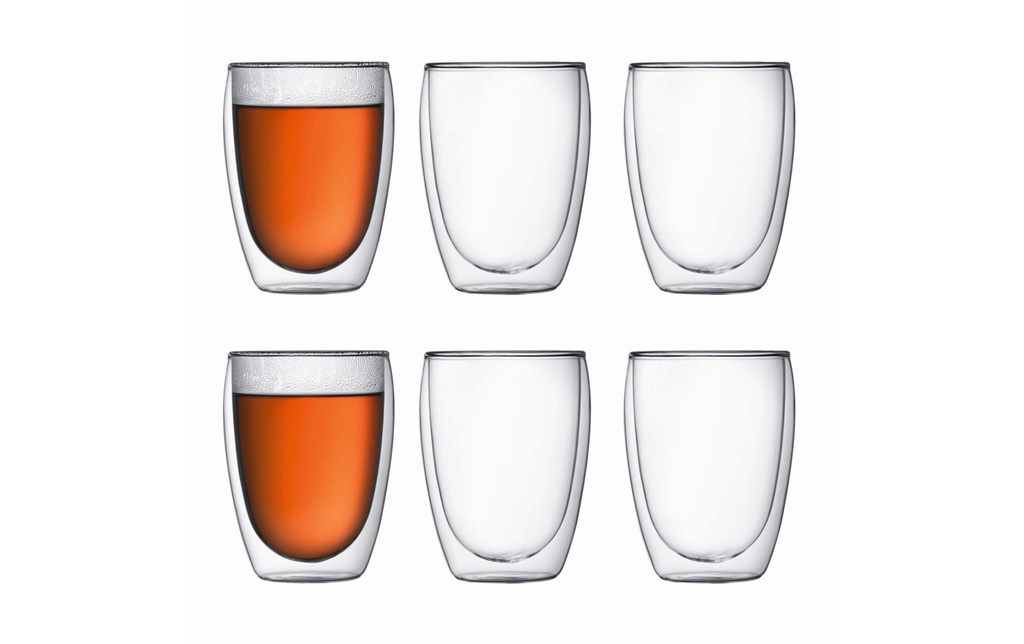 Bodum Gobelet isotherme Pavina 350 ml, 6 Pièce/s, Transparent