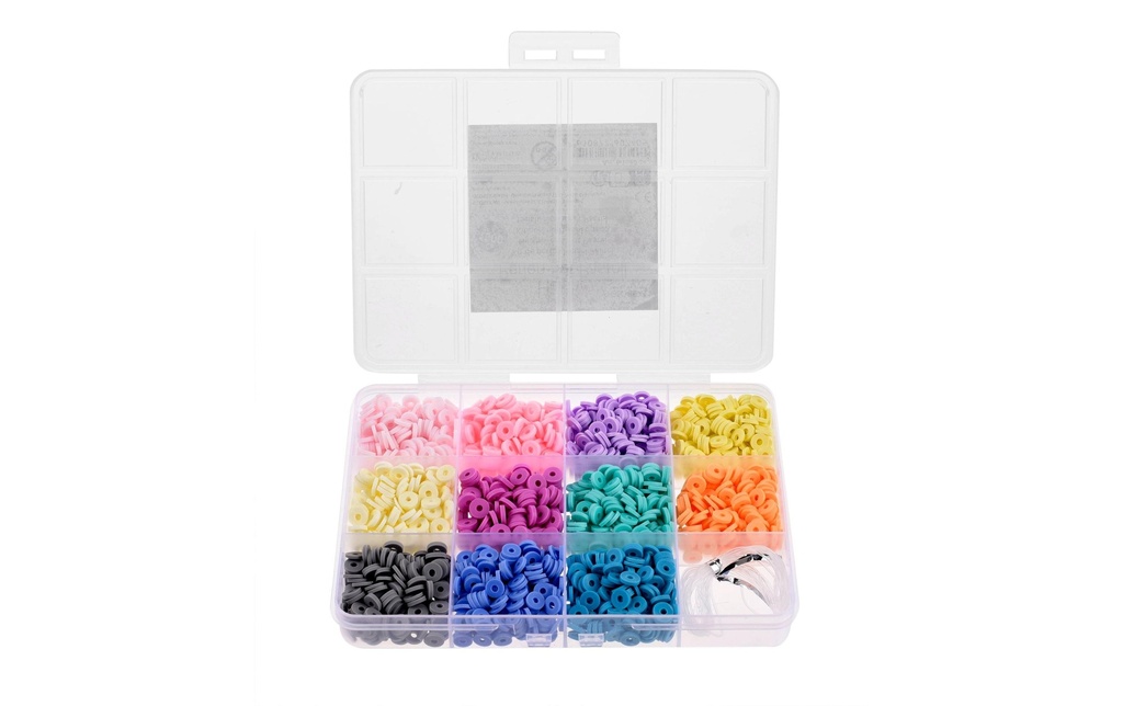 Glorex Kits de perles Heishi 1000 pièces, pastel