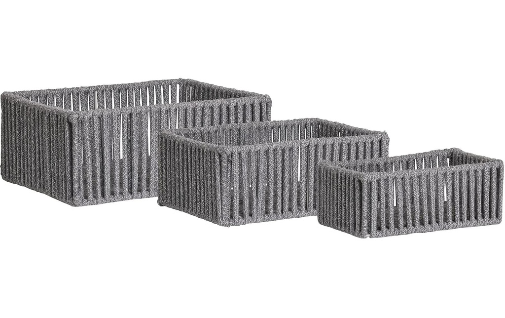 House Nordic Panier de rangement Arese 3 pièces, Gris