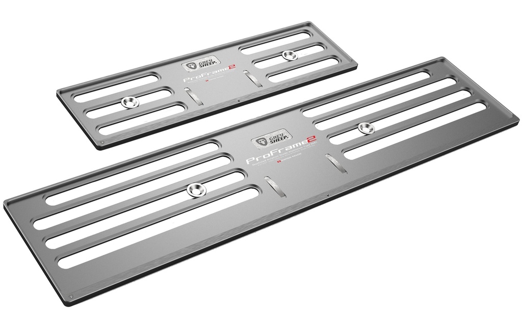 GREY SHEEP. Kits de Supports de plaque d’immatriculation ProFrame 2, Véhicule long Shadow Grey