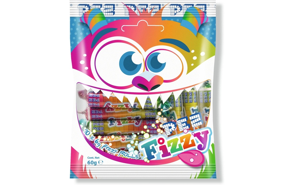 PEZ Sacs à roulettes Fizzy 60 g
