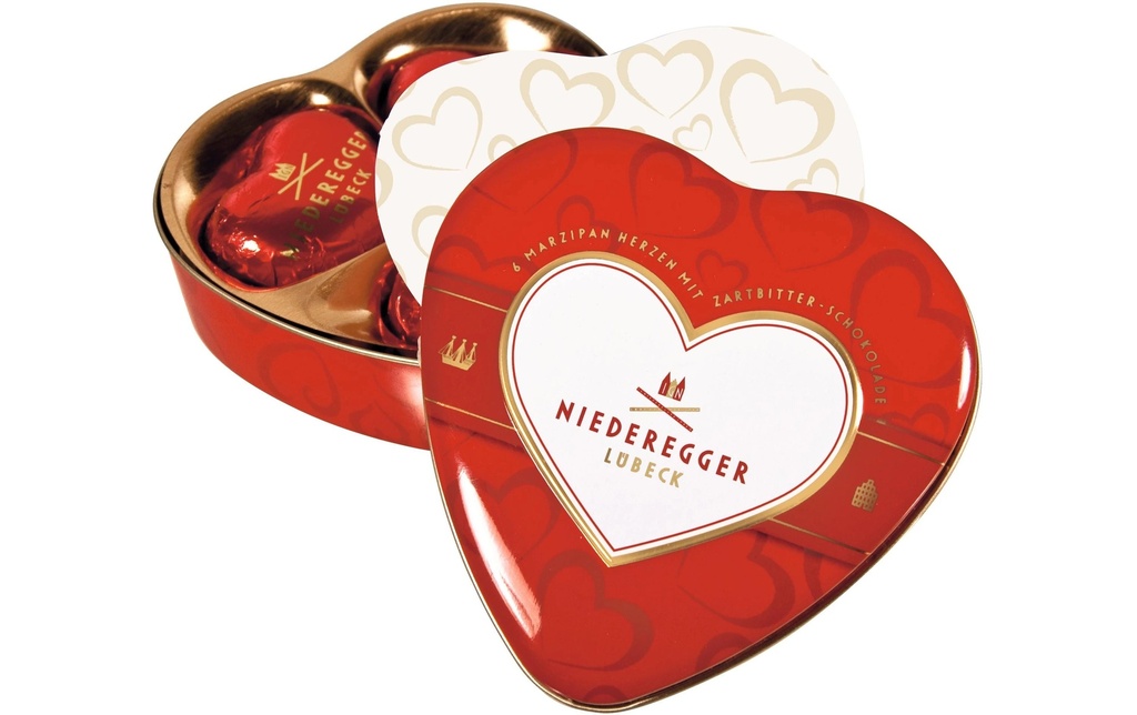 Niederegger Pralines au chocolat Boîte cadeau Coeurs 75 g
