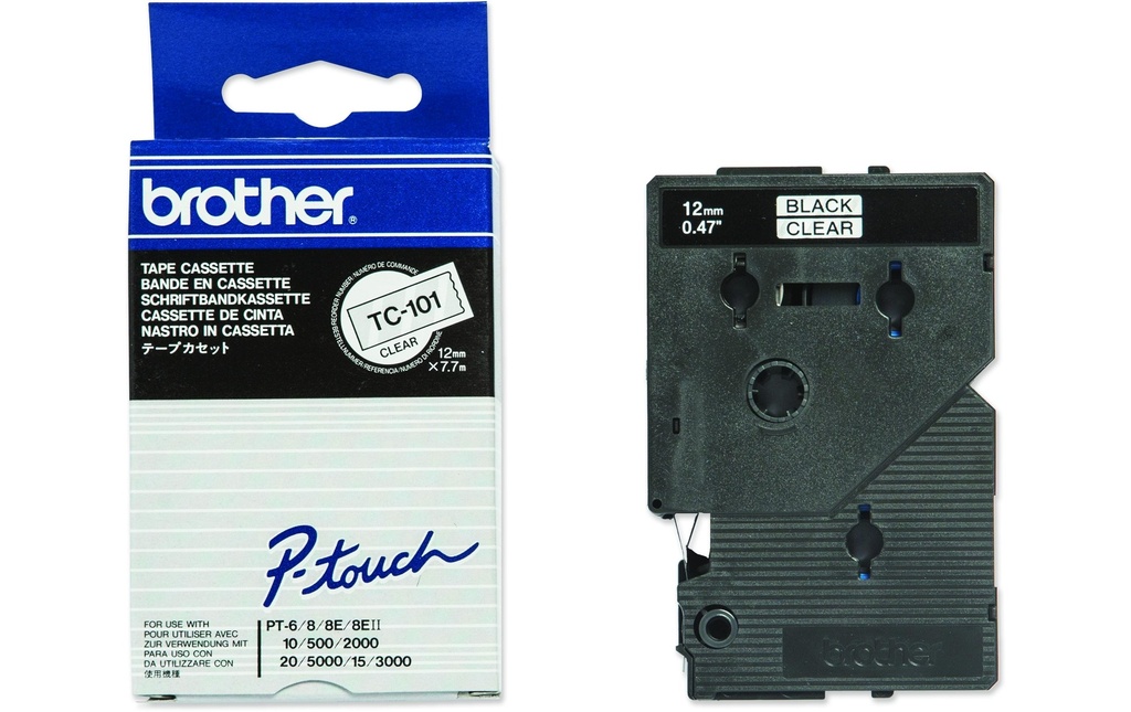 P-TOUCH P-touch ruban 12mm transp-noir
