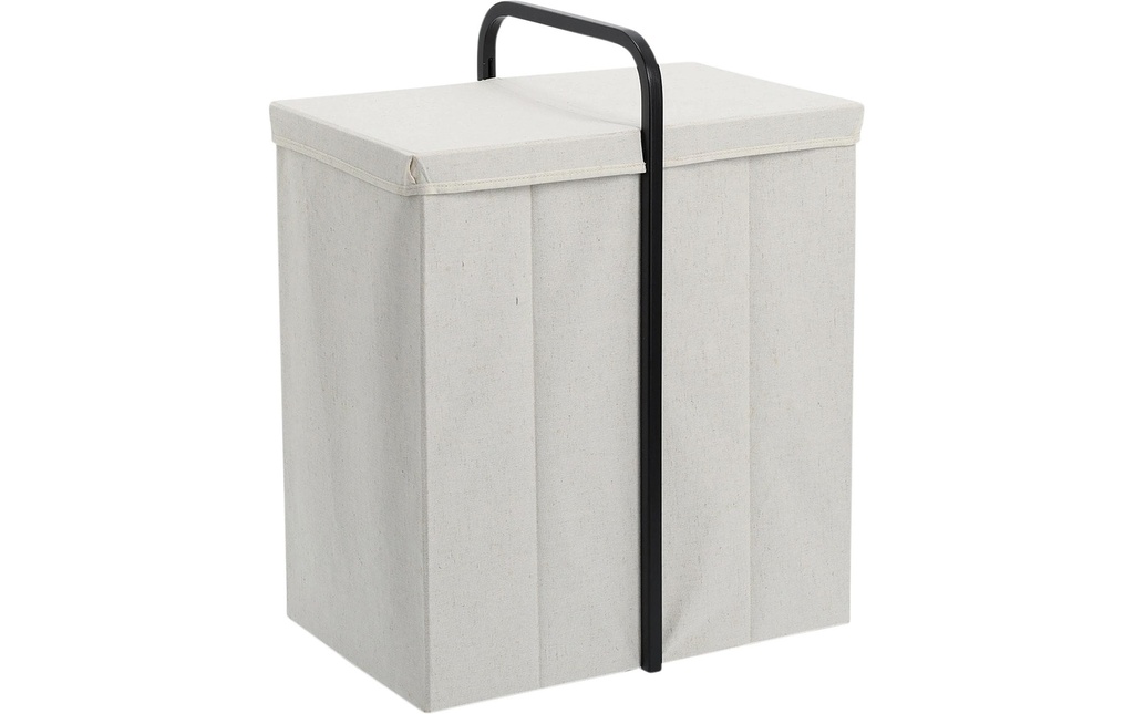 Zeller Present Corbeille à lessive Bambou 11.88 l, Blanc/Crème