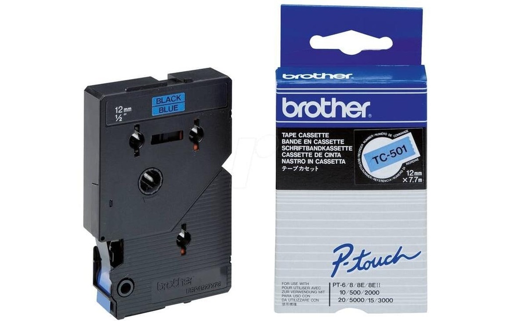 [259260501] P-TOUCH P-touch ruban 12mm bleu-noir