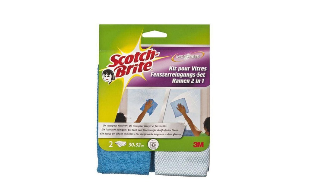 Scotch-Brite Chiffon à vitre Scotch-Brite Set microfibre, 2 pièces