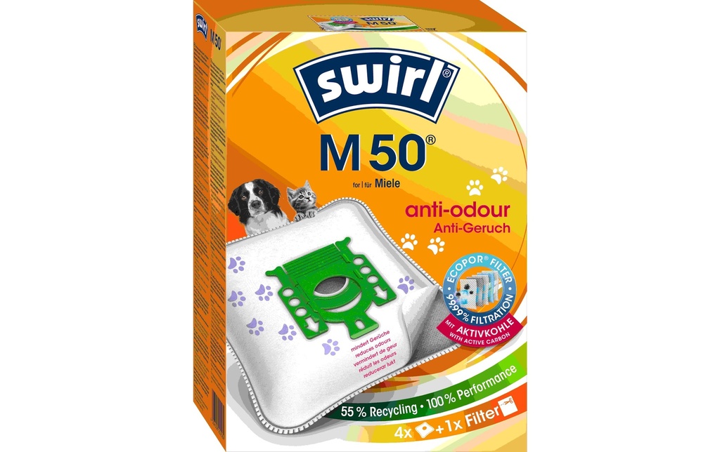 Swirl Sac filtrant pour aspirateur MicroPor M50 4 Pièce/s