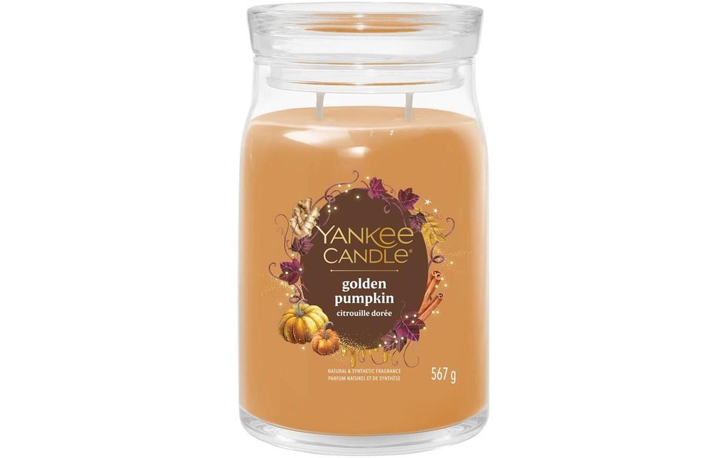 Yankee Candle Signature Bougie parfumée Golden Pumpkin Grand pot