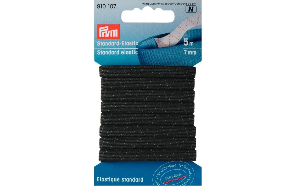 Prym Bande élastique Standard 7 mm, Noir