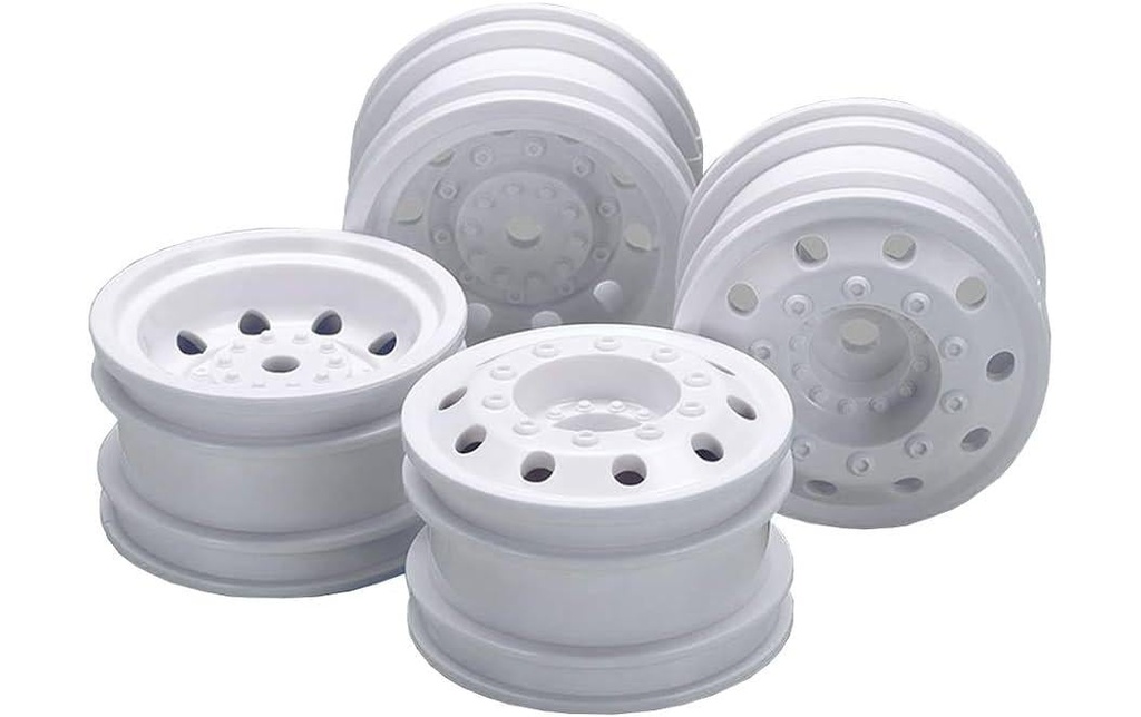 Tamiya Jantes Racing Truck Kit, Avant & Arrière, Blanc, 1:14