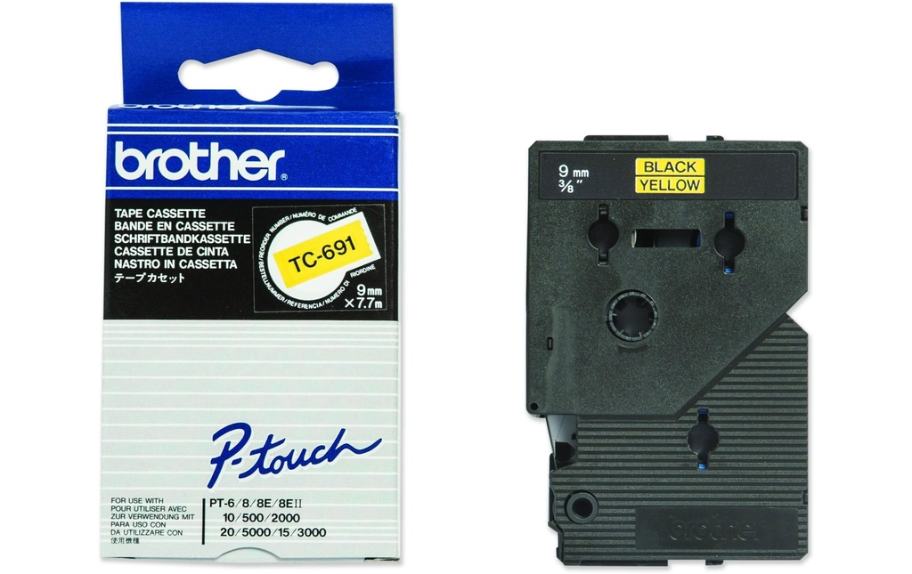 P-TOUCH P-touch ruban 9mm jaune-noir