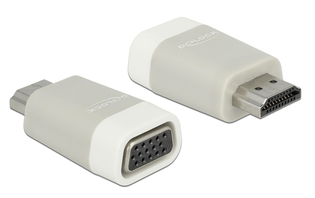 Delock Adaptateur HDMI - VGA sans écrou, blanc