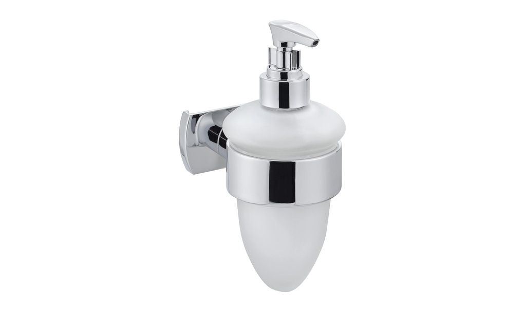 BIASCA Distributeur de savon mural 10.7 x 7.2 x 16.5 cm 300 ml, blanc, argent