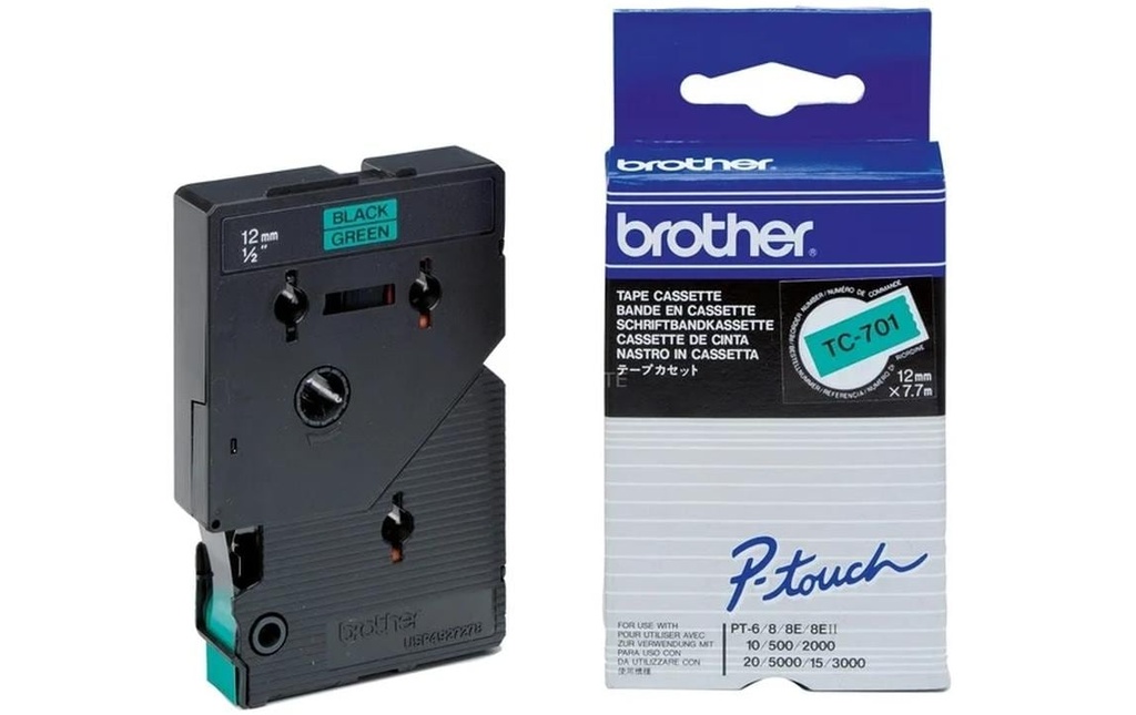 P-TOUCH P-touch ruban 12mm vert-noir
