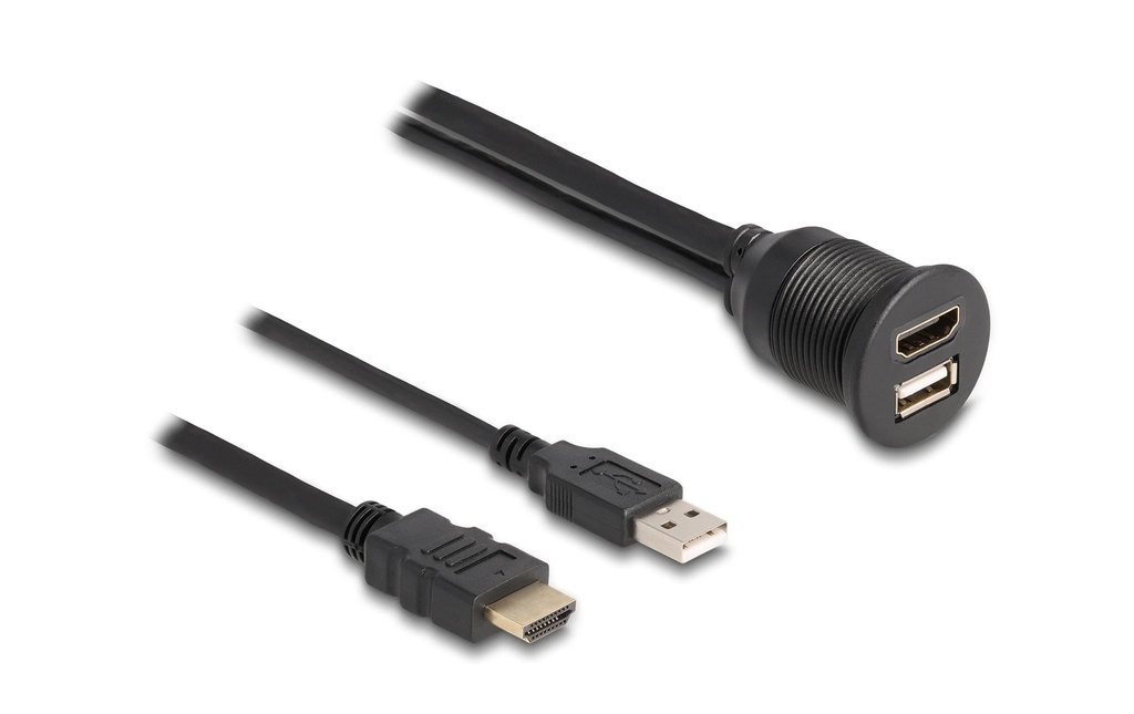 Delock Câble de prolongation USB 2.0 USB-A/HDMI - USB-A/HDMI 1 m