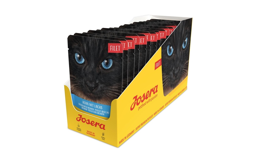 Josera Alimentation humide Filet de poulet au saumon, 16 x 70 g