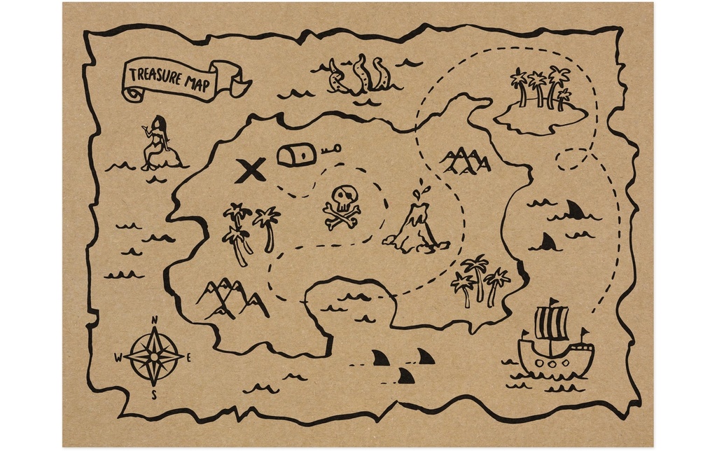 Partydeco Set de table Pirates 40 x 30 cm, 30 pièces, Brun