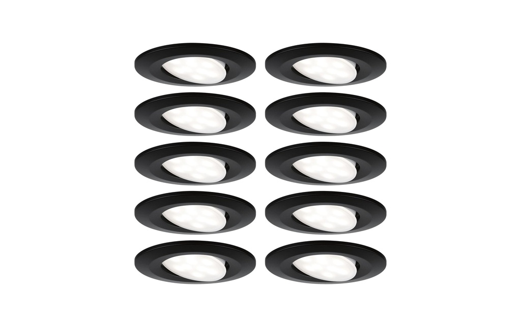 Paulmann Luminaire encastré LED Calla Set de base orientable Noir