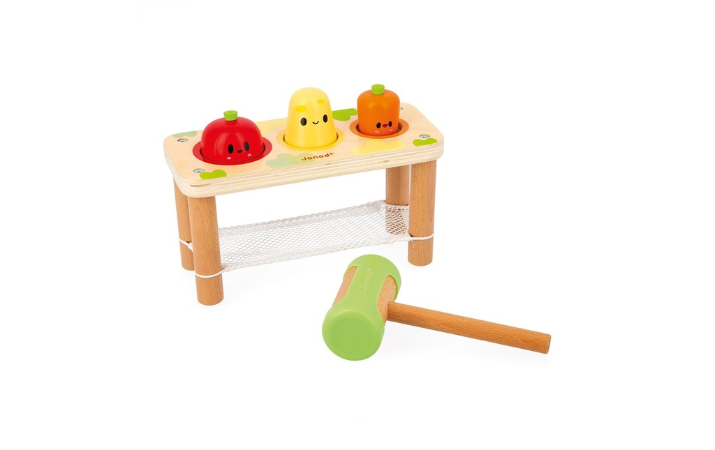 Janod Jouets d’occupation Légumes Jeu de marteau