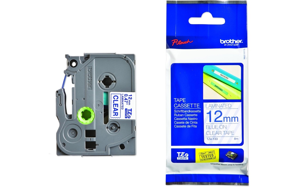 [259400133] P-TOUCH Ruban P-Touch 12mm transp-bleu
