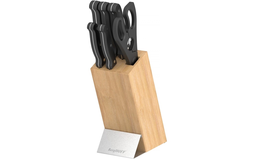 BergHOFF Kits de bloc de couteaux avec couteaux Dina Pica 7 pièces Brun/Noir