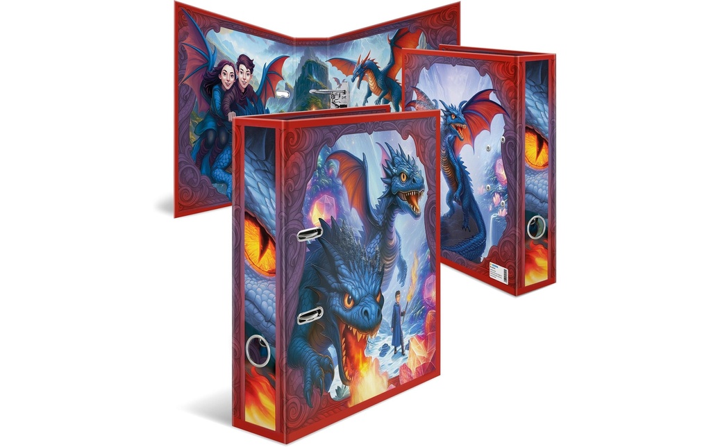 HERMA Classeur à motifs A4 Dragon 28.5 cm, Bleu